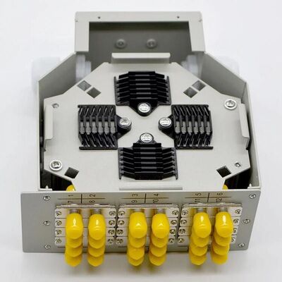 24 cajas de conexión terminal del adaptador del duplex del ST del panel de remiendo del cable de fribra óptica del carril del estruendo de la base 12