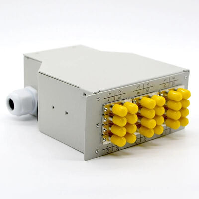 24 cajas de conexión terminal del adaptador del duplex del ST del panel de remiendo del cable de fribra óptica del carril del estruendo de la base 12