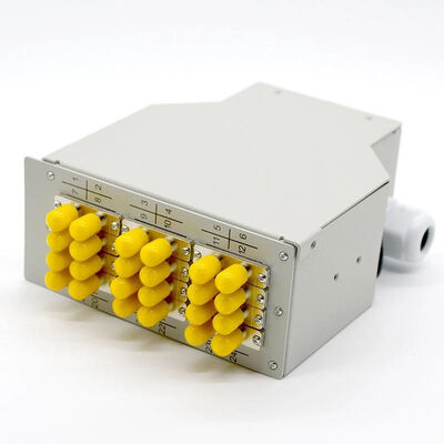24 cajas de conexión terminal del adaptador del duplex del ST del panel de remiendo del cable de fribra óptica del carril del estruendo de la base 12