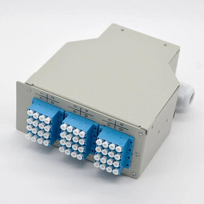 12 caja terminal del LC del patio del adaptador 48Core de la fibra óptica del carril portuario del estruendo