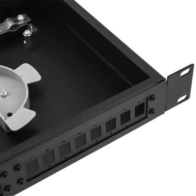 Puerto fijo del panel de remiendo de la fibra óptica del soporte de estante ODF 1U 12 con el panel del adaptador