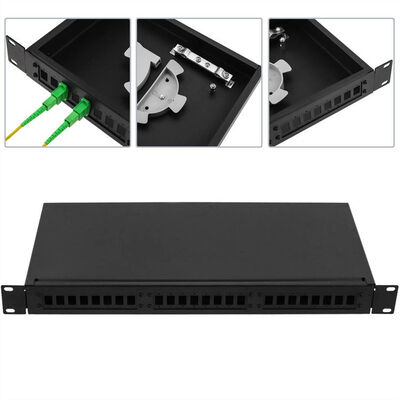 Puerto fijo del panel de remiendo de la fibra óptica del soporte de estante ODF 1U 12 con el panel del adaptador