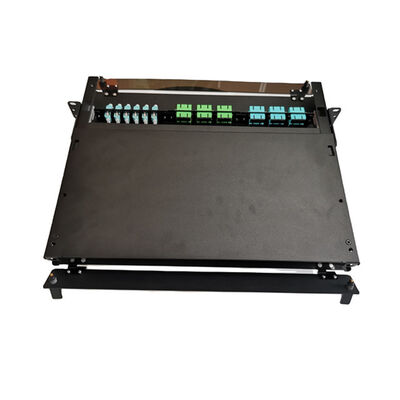 19" caja de la terminación de la fibra del metal del panel de remiendo de fibra del LC MTP MPO 1U
