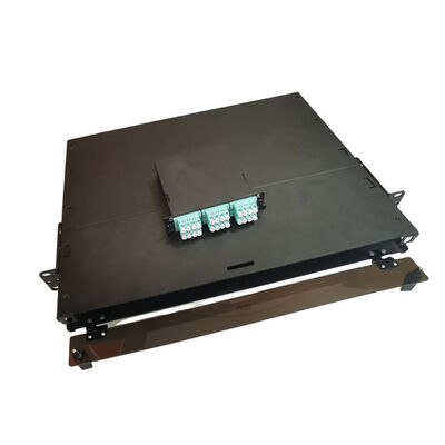 19" caja de la terminación de la fibra del metal del panel de remiendo de fibra del LC MTP MPO 1U