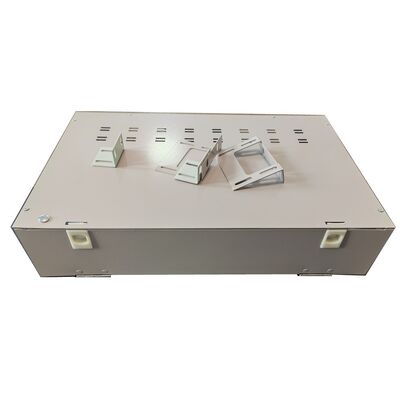 Tipo portuario de la rotación de la caja de distribución de la fibra óptica del SC del panel de remiendo del gris 48 2U