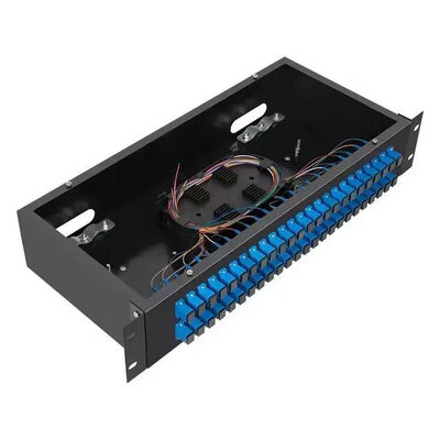 adaptador de fibra óptica de Fc del soporte de estante del recinto de la caja del panel de distribución 2U