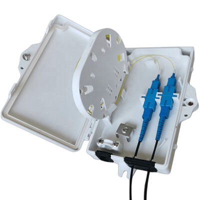 Caja de terminales de fibra óptica de 2 puertos FTTH PC exterior / interior ABS Material gris claro