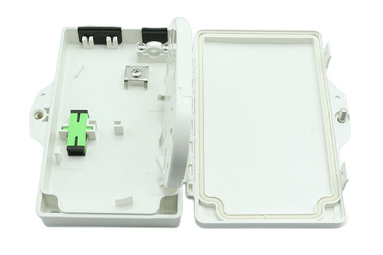 Caja de terminales de fibra óptica de 2 puertos FTTH PC exterior / interior ABS Material gris claro