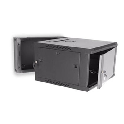 Puerta de cristal 6U del gabinete 1.2m m del estante del soporte de la pared del estante del servidor del chasis