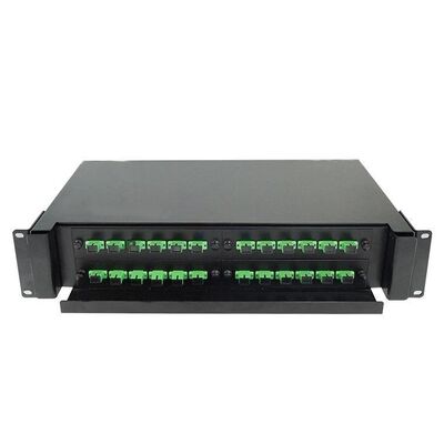 SC portuario de la base de la caja 24 del recinto del panel de remiendo de la fibra óptica de ODF 24
