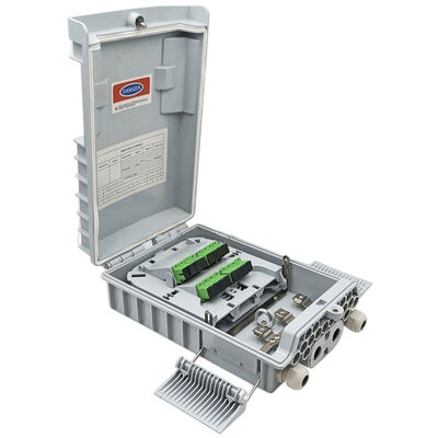 Divisor gris claro del PLC 1x8 de la caja del divisor de la fibra óptica del SM/del milímetro