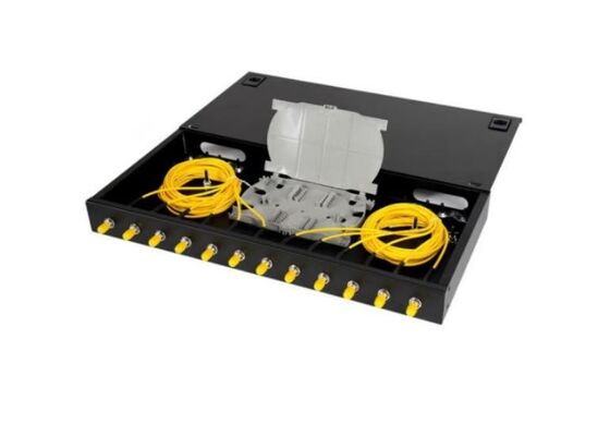 Adaptador fijo del St Upc del panel de remiendo de la base del recinto 12 del soporte de estante de la fibra óptica 1U