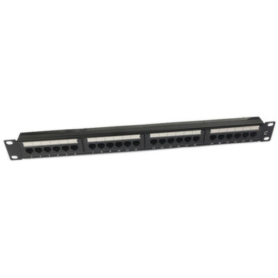Espacio en blanco trapezoidal portuario RJ45 del panel de remiendo del panel de remiendo CAT6 de UTP 24 1U