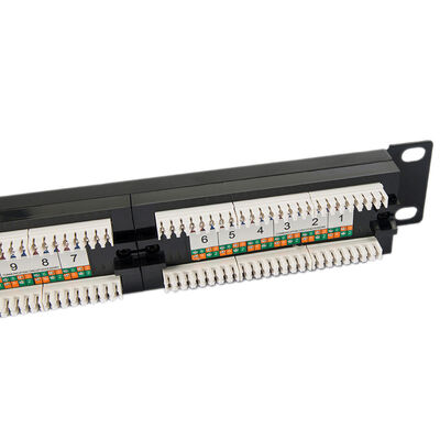 paneles de remiendo portuarios sin blindaje trapezoidal en blanco del panel de remiendo 1U los 24 CAT5E