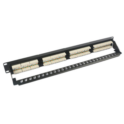 el panel de remiendo sin blindaje de la piedra angular portuaria 1U 24 RJ45 trapezoidal a prueba de polvo