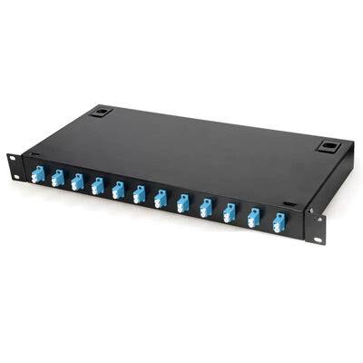 Caja a dos caras de la terminación del acoplador FTTH del LC del panel de remiendo del soporte de estante del metal 12